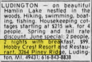 Hobby Crest Resort - May 1992 Article